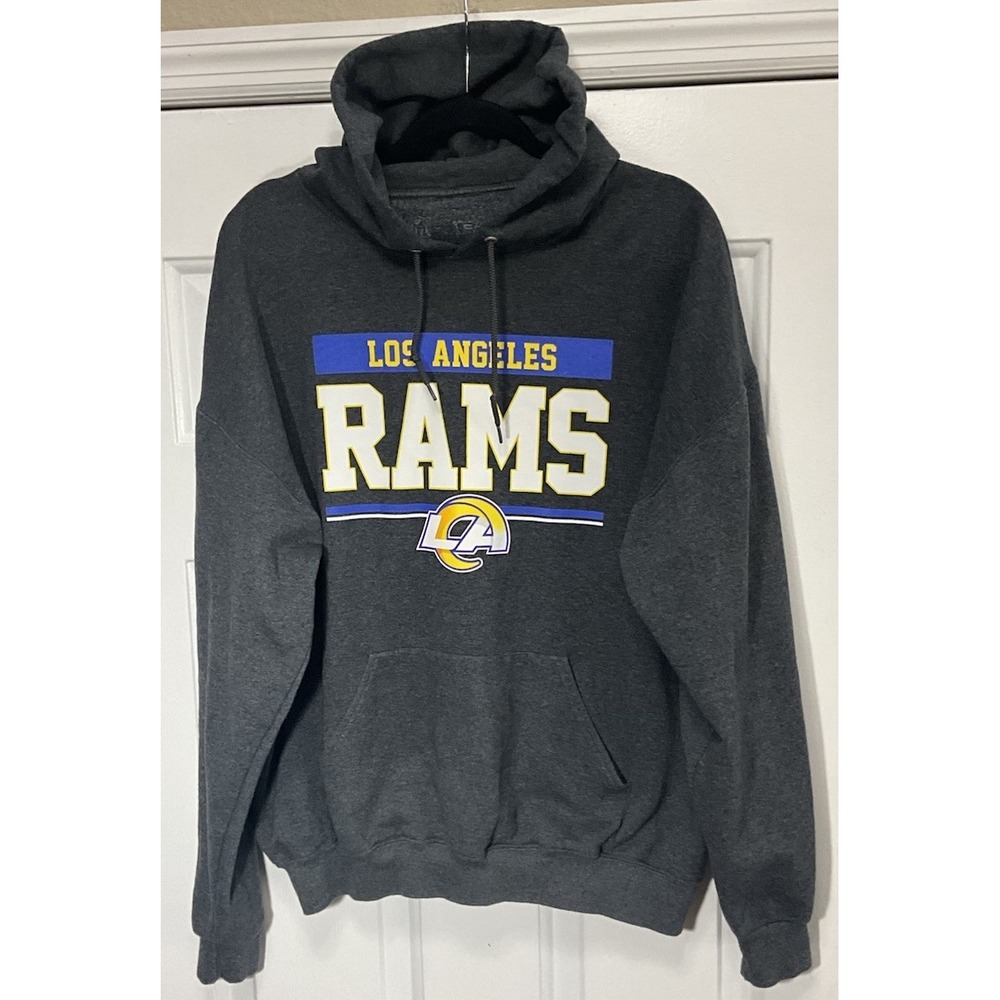 NFL Team Apparel Los Angeles Rams Football Gray Hoodie/Sweatshirt Pockets XL